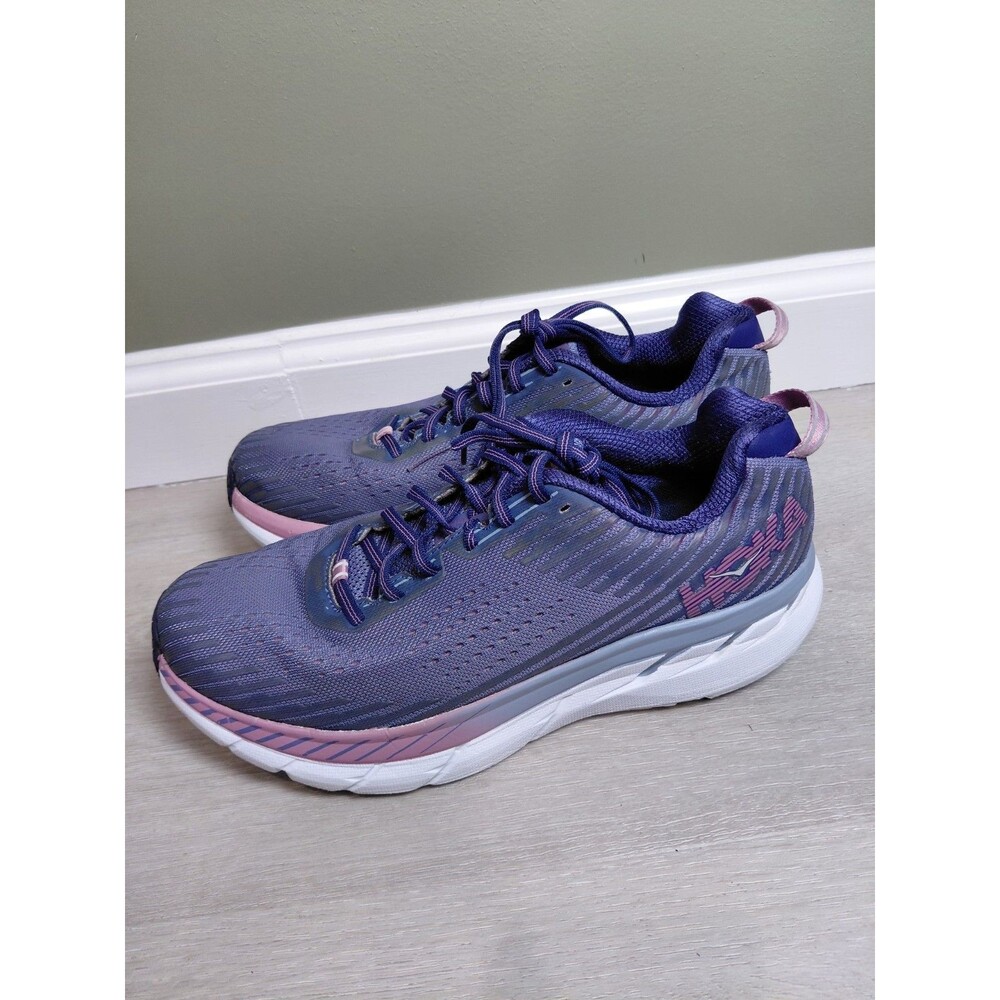 HOKA One One Clifton 5 Running Shoes Sneakers WOMENS Size 10 Purple